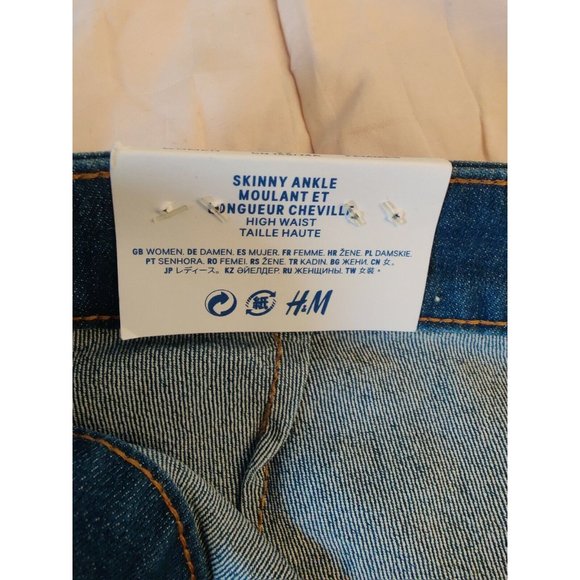 H&M &DENIM SKINNY ANKLE STRETCH JEANS WOMEN'S SIZE 29 HIGH WAIST MEDIUM WASH - Picture 7 of 10